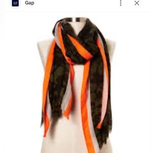 Camo Scarf with Neon Trim